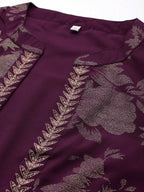 Ahalyaa Women's Traditional Wear Co-ords - Burgundy - Distacart