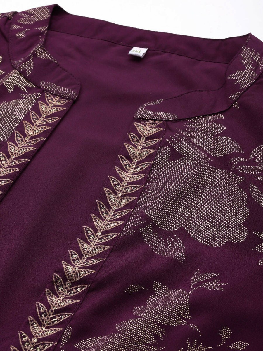 Ahalyaa Women's Traditional Wear Co-ords - Burgundy - Distacart