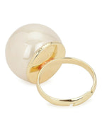Cream Pearl Adjustable Ring- Ruby Raang