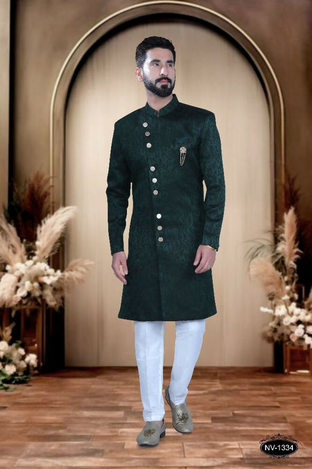 Joban Fashion Men's Green Satin Kurta with Pyjama