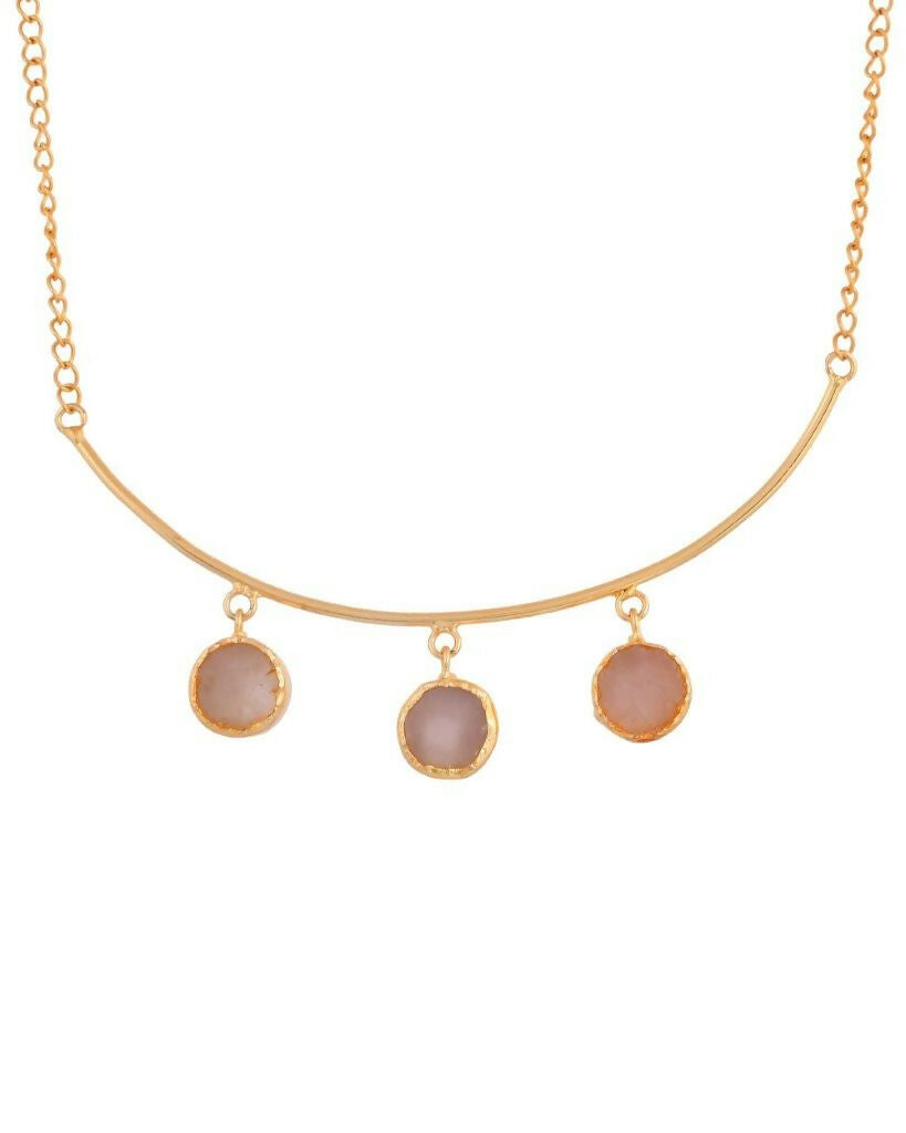 VOJ One Gram Gold Plated Stone Studded Necklace and Earrings Set - Distacart