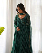 Joban Fashion Green Kurta Set Georgette Sequence Embroidery Work - Distacart