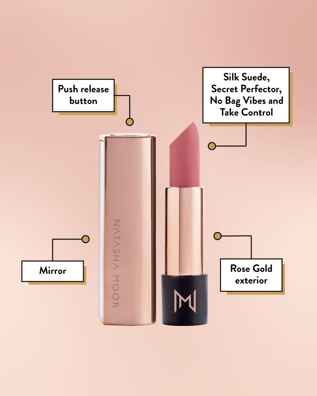 Natasha Moor Silk Suede Lipstick - Goal Digger