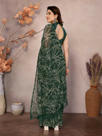Partywear Designer Georgette Green Fancy Saree - Durga