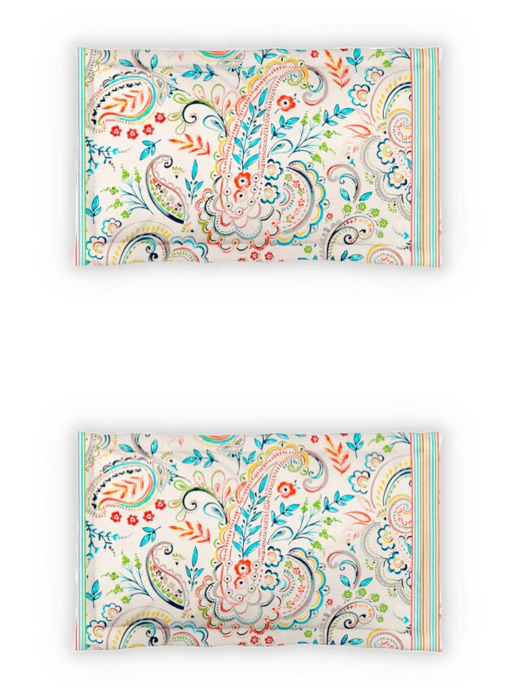 DDecor White & Turquoise Blue Motifs 140 TC Cotton Queen Bedsheet with 2 Pillow Covers - Distacart