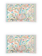 DDecor White & Turquoise Blue Motifs 140 TC Cotton Queen Bedsheet with 2 Pillow Covers - Distacart