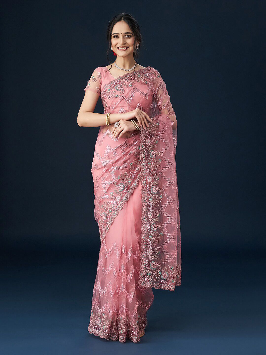 kasee Embellished Neted Sarees - Distacart