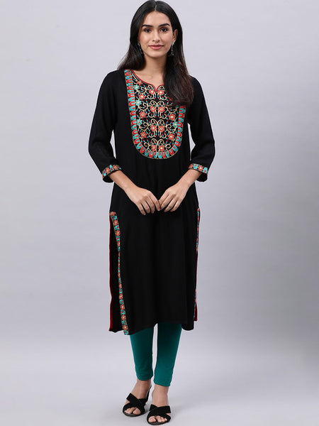 Souchii Women Ethnic Motifs Yoke Design Mirror Work Beautiful Kurta