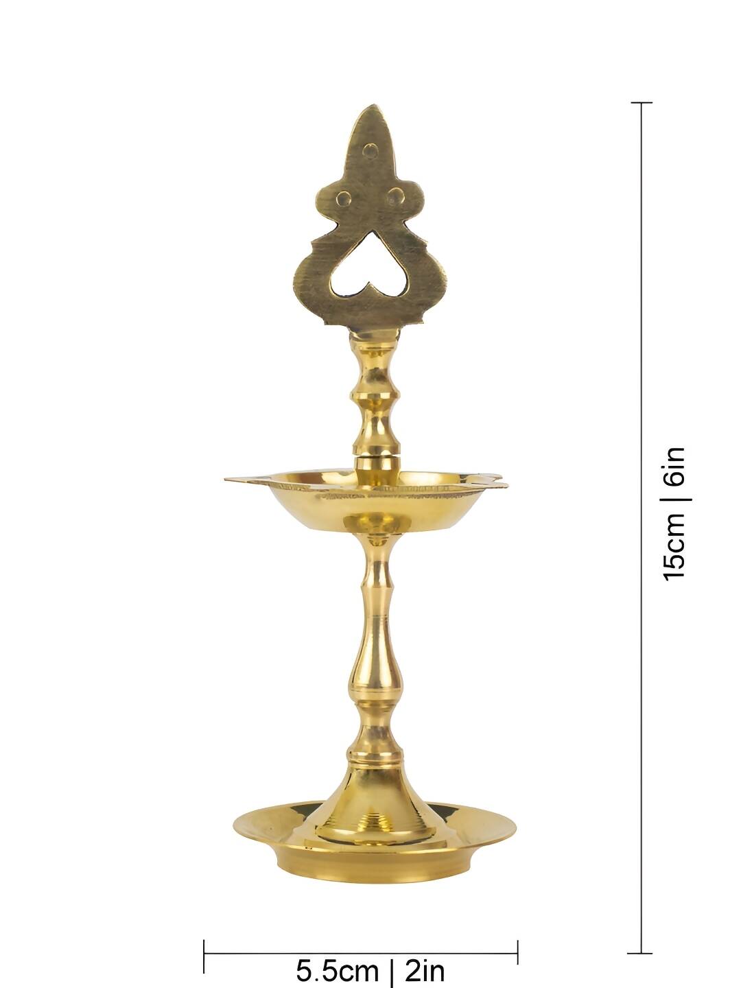 Spillbox Gold Toned Small Kuthu Vilakku Lakshmi Diya Pooja Essentials