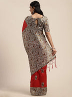 Saree Mall Red Art Silk Sarees - Distacart