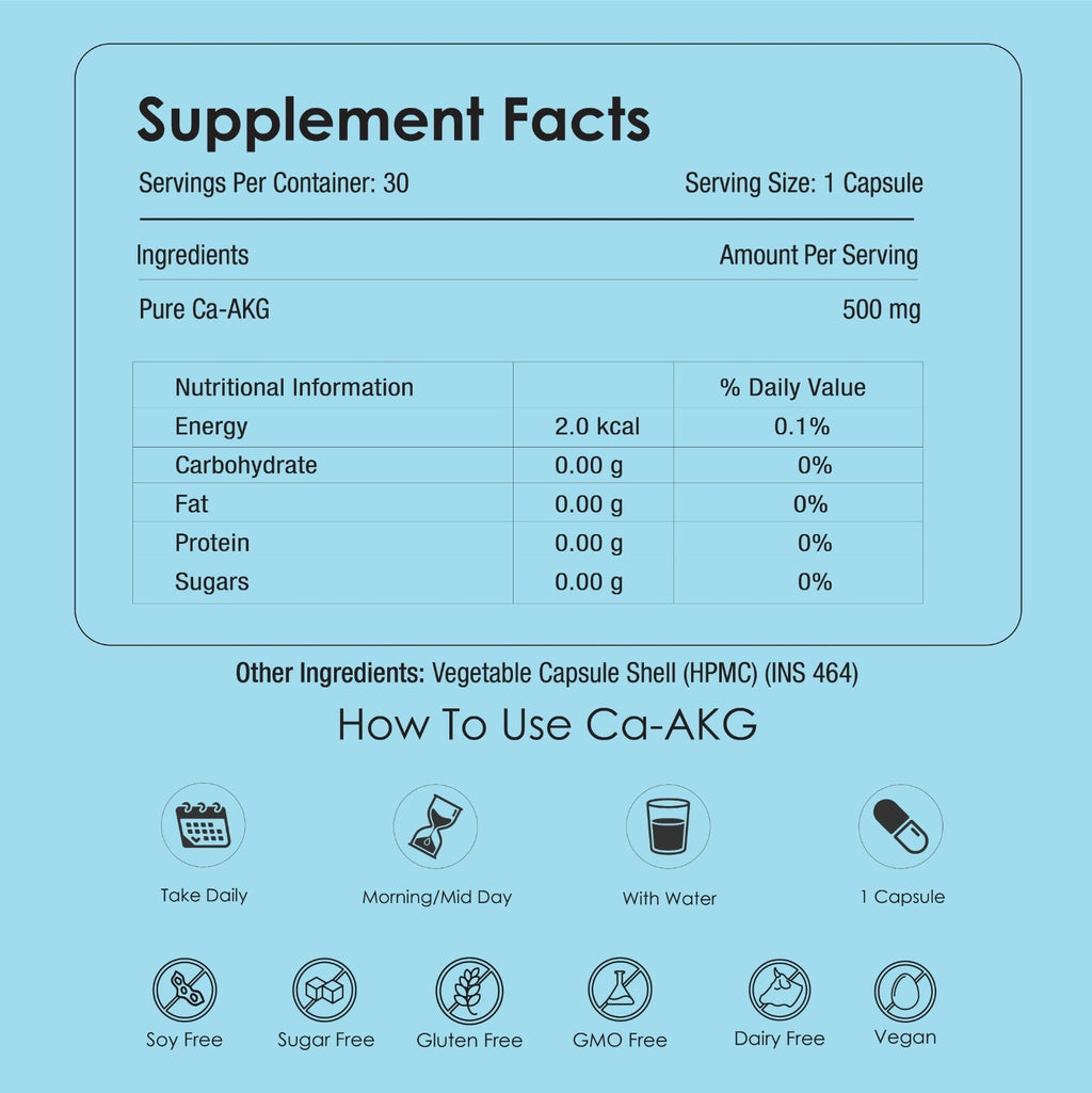 GATACA Pure Ca-AKG - 500 mg Capsules - Distacart