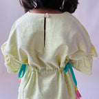 ArthLife Yellow Donuts Embroidered Dress