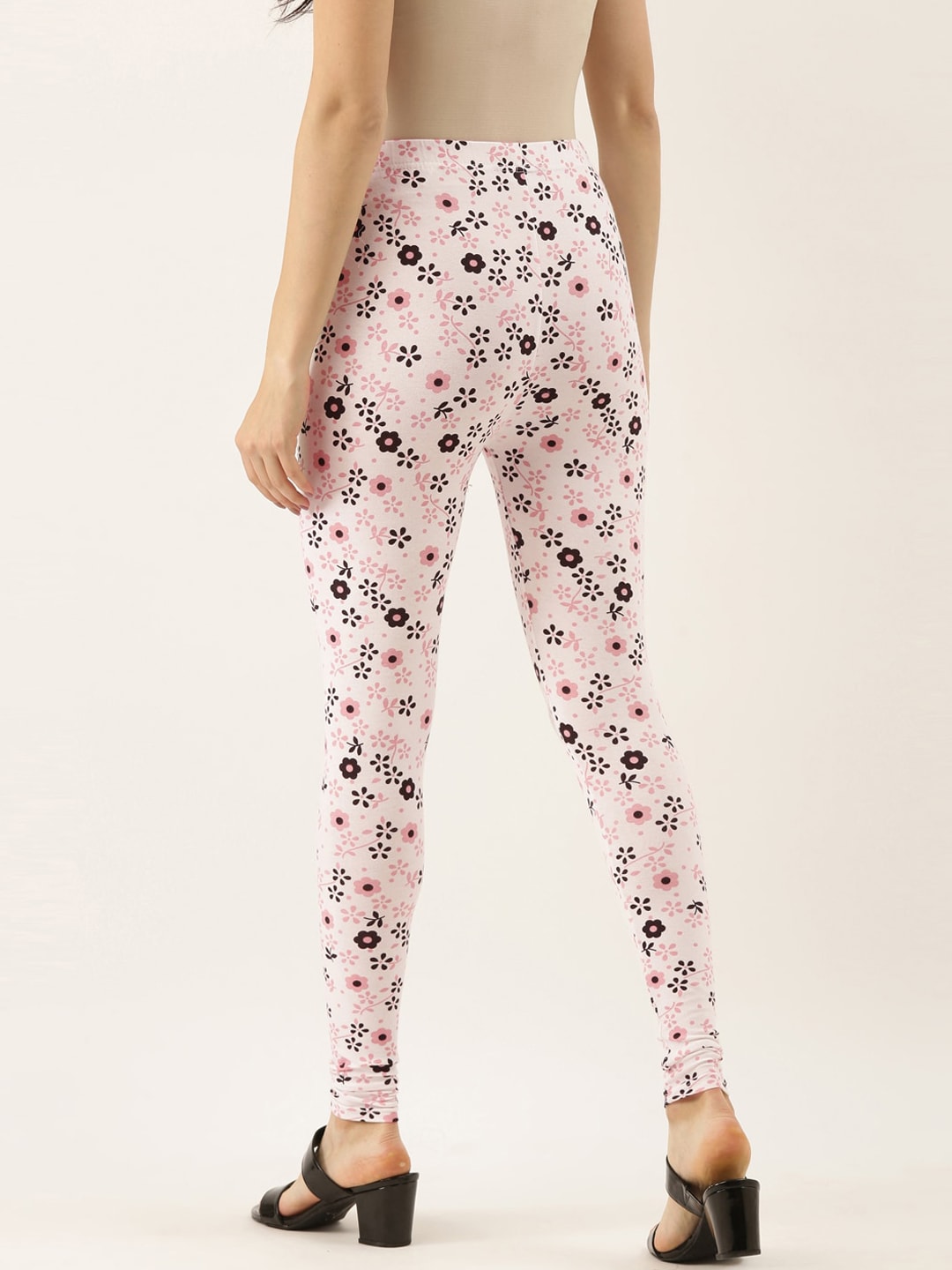 Souchii White & Pink Printed Ankle-Length Leggings - Distacart