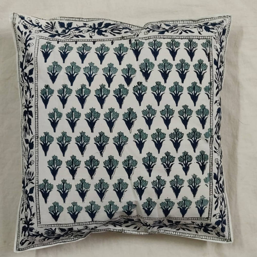 The Decor Nook Tulip Print With Grey Border Cushion Cover