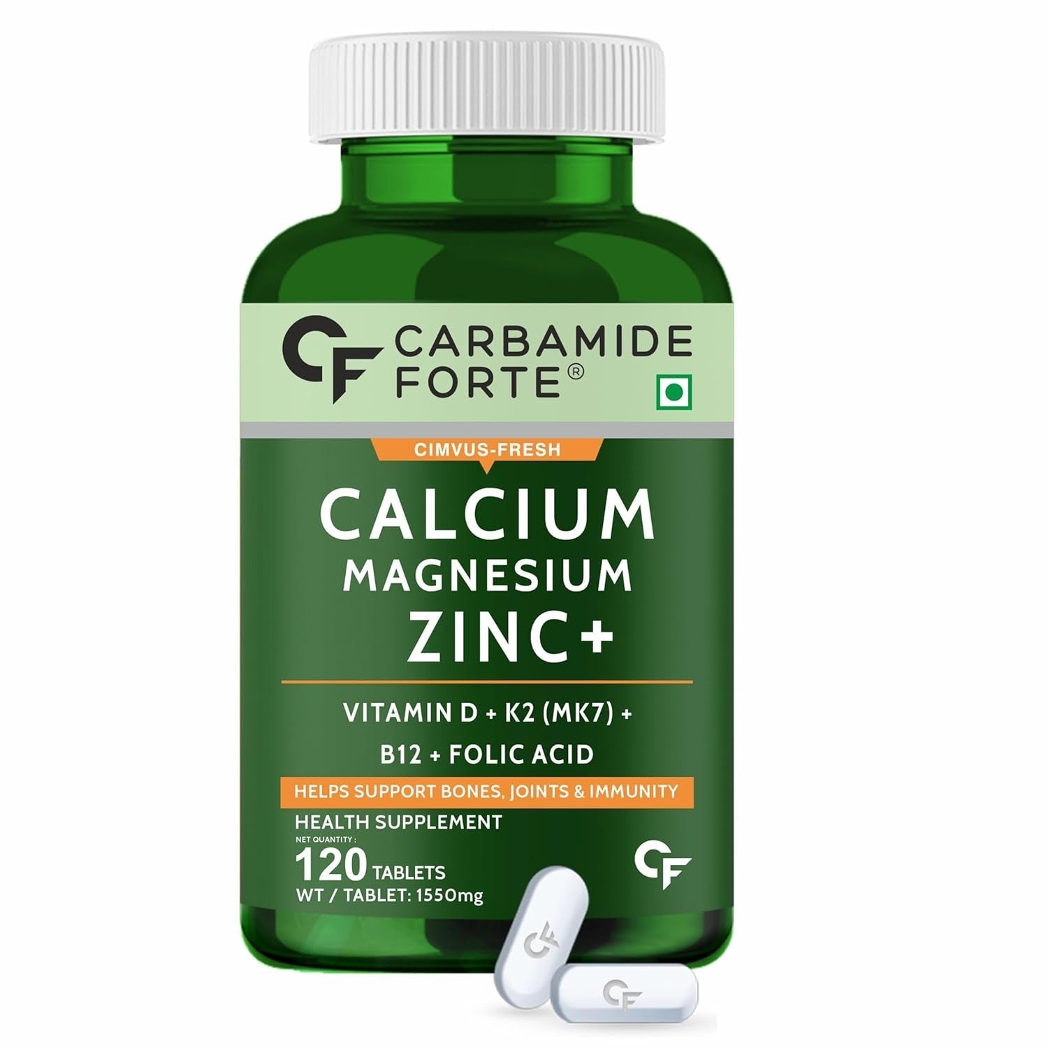 Carbamide Forte Calcium + Magnesium + Zinc + Vitamin D, K2, & B12 Tablets - Distacart