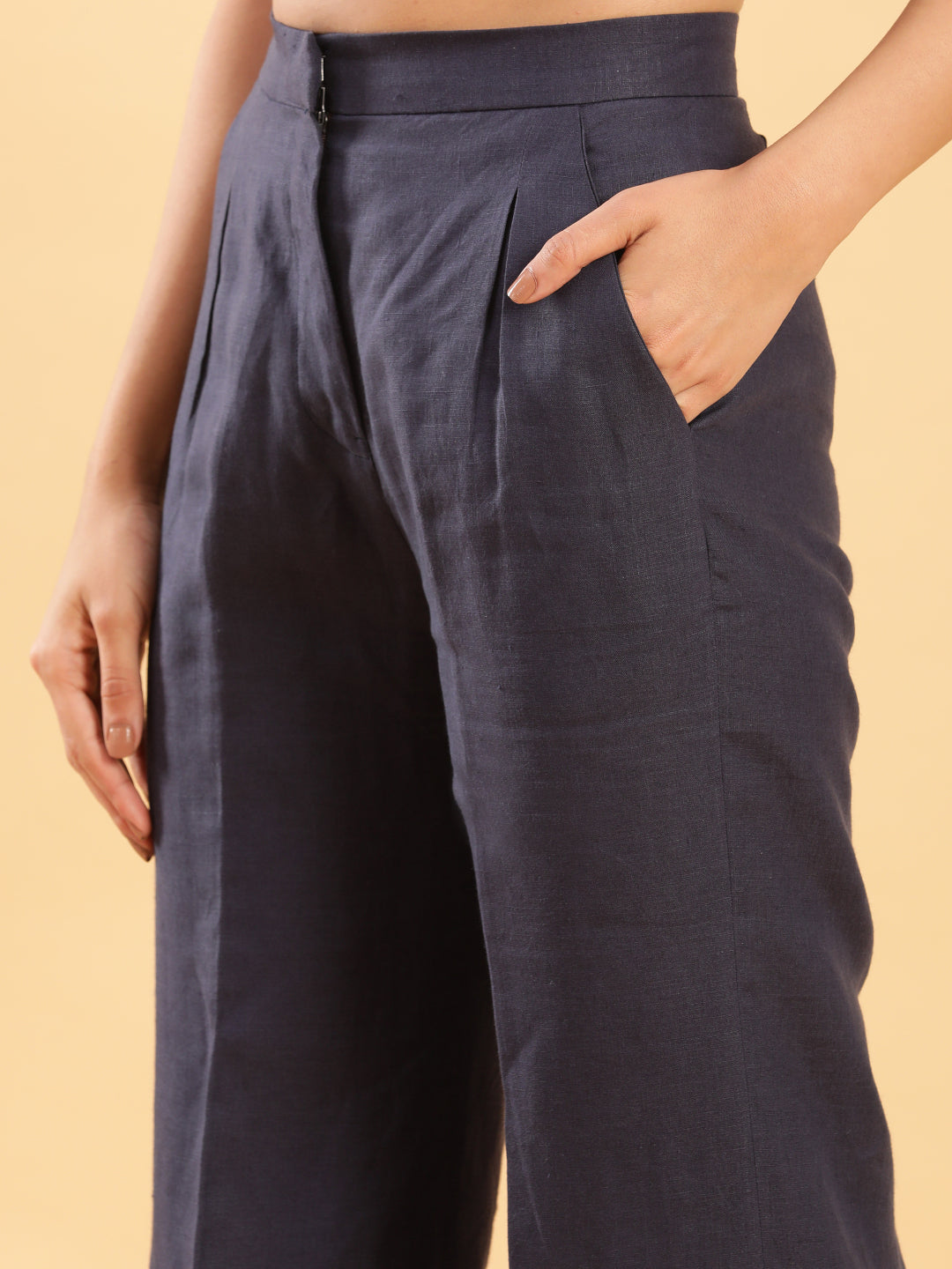 BohoJazz In Power Carbon Blue Tailored Waistcoat with Trousers Co-ord Set - Distacart