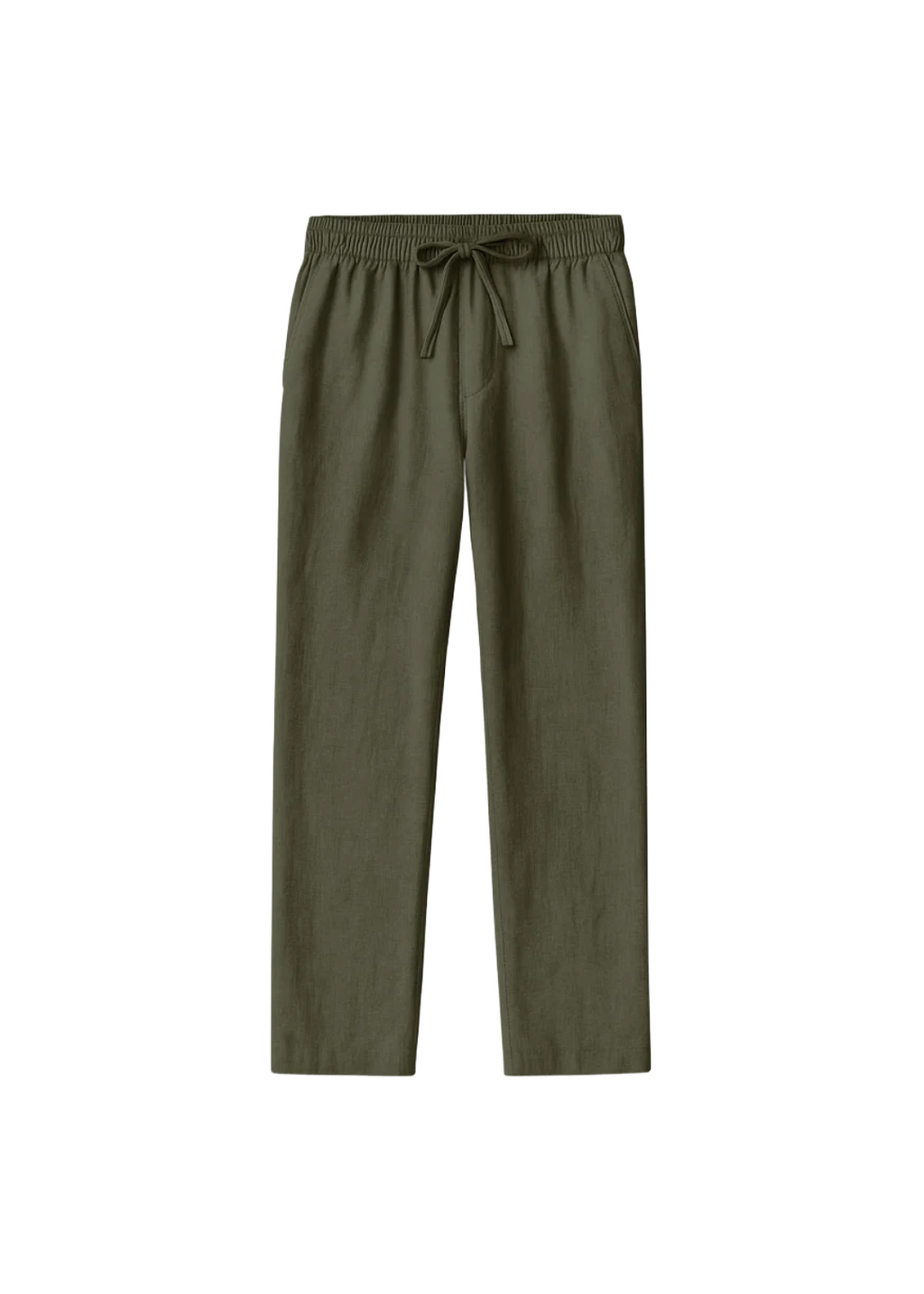Fabmade Olive Green Cotton Linen Pajama For Men