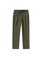 Fabmade Olive Green Cotton Linen Pajama For Men