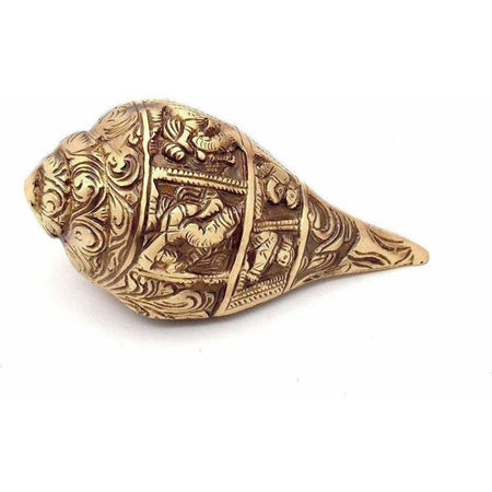 Brass Ganesha Carving Shankh