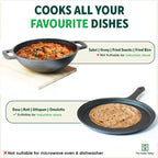 The Indus Valley CASTrong Cast Iron Cookware Set: Tawa+ Kadai (Wok model), Kitchen Set for Home, Pre-seasoned, 100% Pure, Toxin-free, Tadka Pan