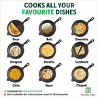The Indus Valley Super Smooth Cast Iron Tawa, Long Handle,Pre-seasoned, Nonstick, 100% Pure, Toxin-free, Induction,Spatula, 25.4cm, 1.8kg - Distacart