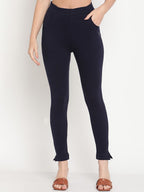 TAG 7 Pack of 2 Navy Blue & Cream-Coloured Ankle-Length Leggings