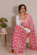 Tikhi Imli Pink Printed Saree - Distacart