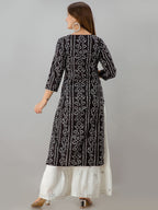 HERE&NOW Black Bandhani Printed Gotta Patti Kurta with Sharara - Distacart
