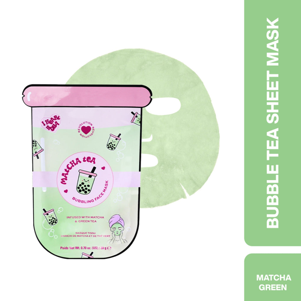 Makeup Revolution Bubble Tea Matcha Tea Bubble Sheet Mask - Matcha Green