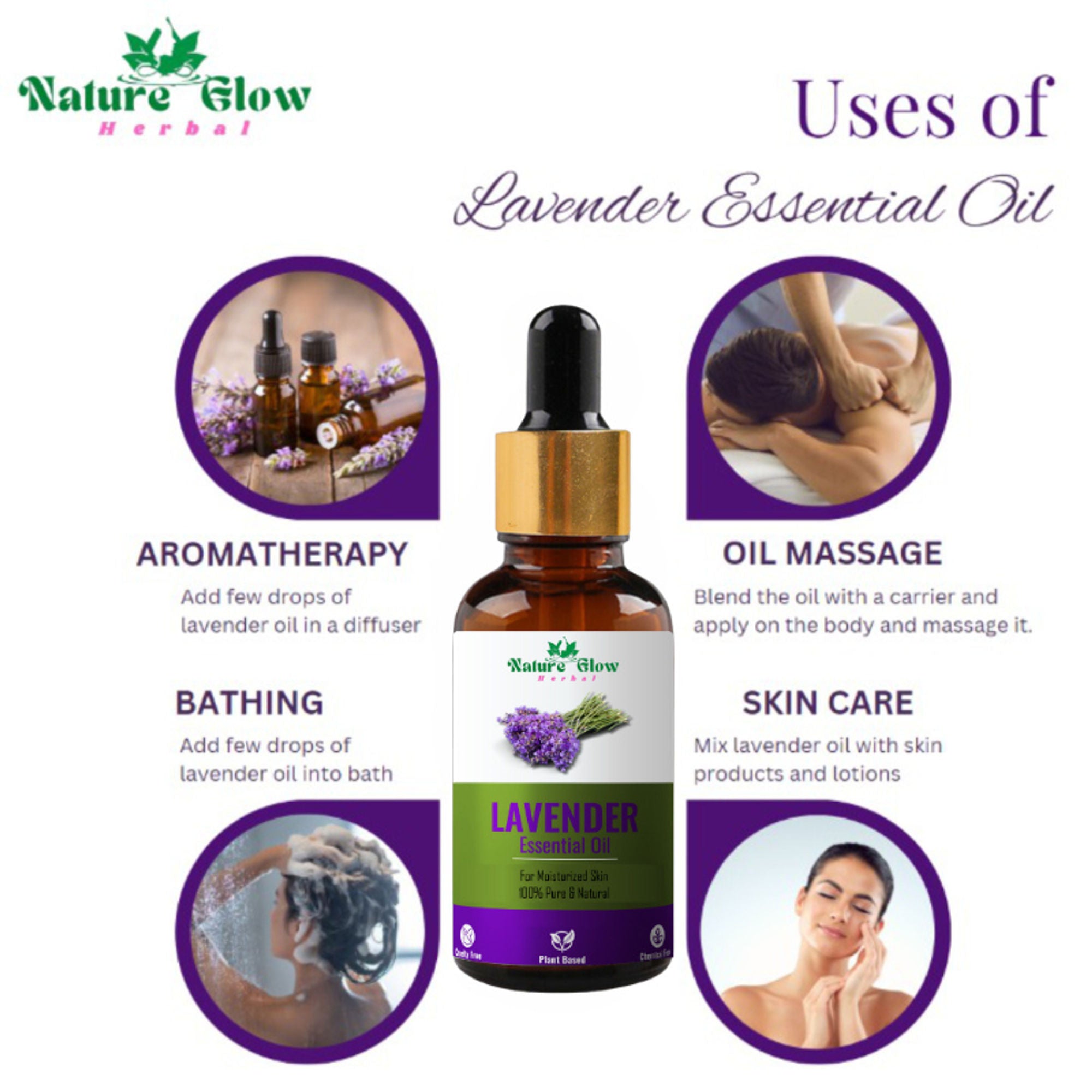 Nature Glow Herbal Lavender & Cedarwood & Turmeric Essential Oil Combo