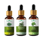 Nature Glow Herbal Tea Tree & Eucallypatus & Basil Essential Oil Combo