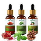 Nature Glow Herbal Kumkumadi & Basil & Cedarwood Essential Oil Combo