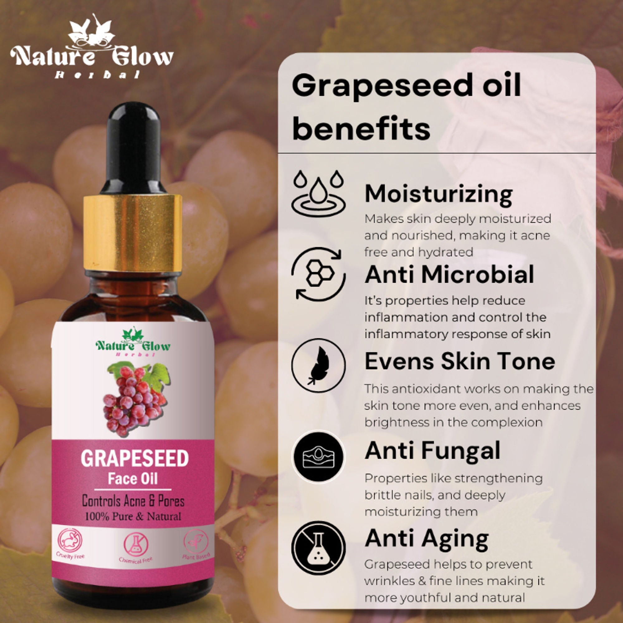 Nature Glow Herbal Finest And Freshest Avocado & Grapeseed Facial Oil Combo