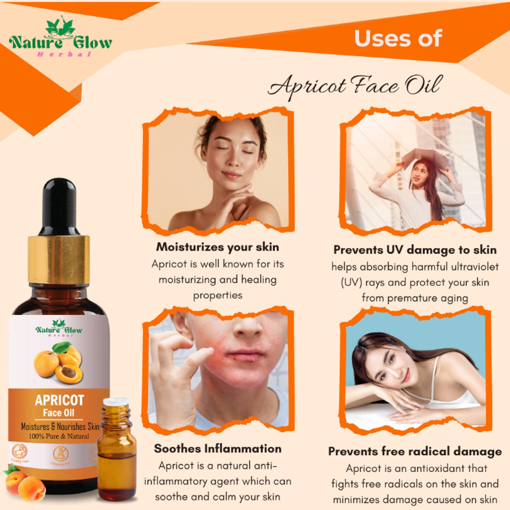 Nature Glow Herbal Apricoat & Rosehip Facial Oil Combo