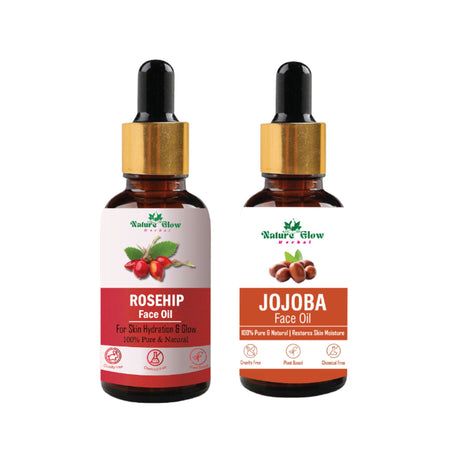 Nature Glow Herbal Rosehip & Jojoba Facial Oil Combo