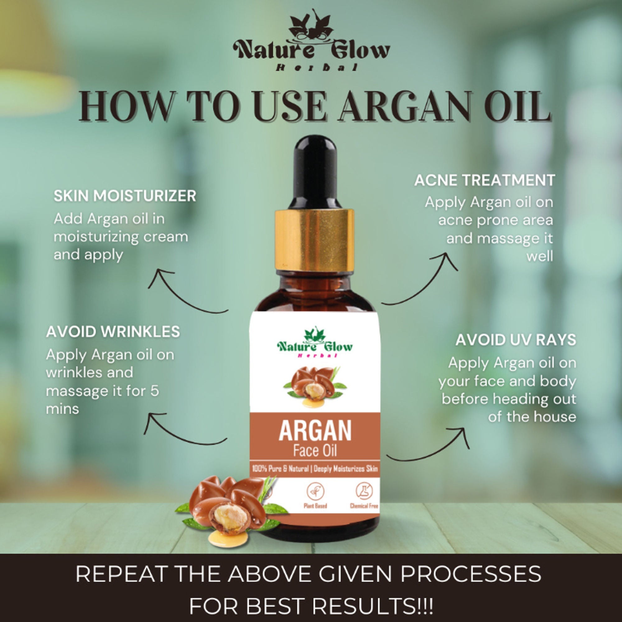 Nature Glow Herbal Argan & Avocado Facial Oil Combo