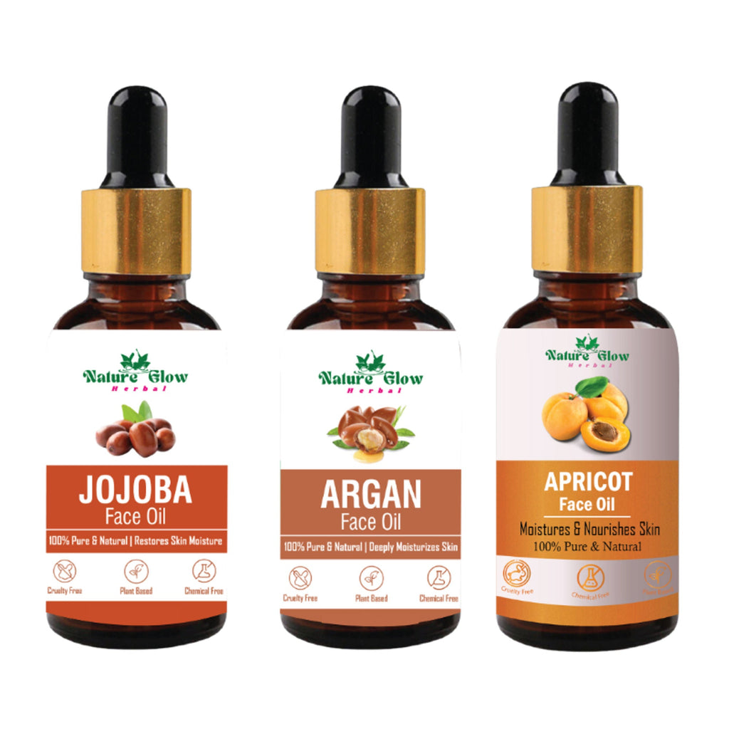 Nature Glow Herbal Jojoba, Argan & Apricot Facial Oil Combo