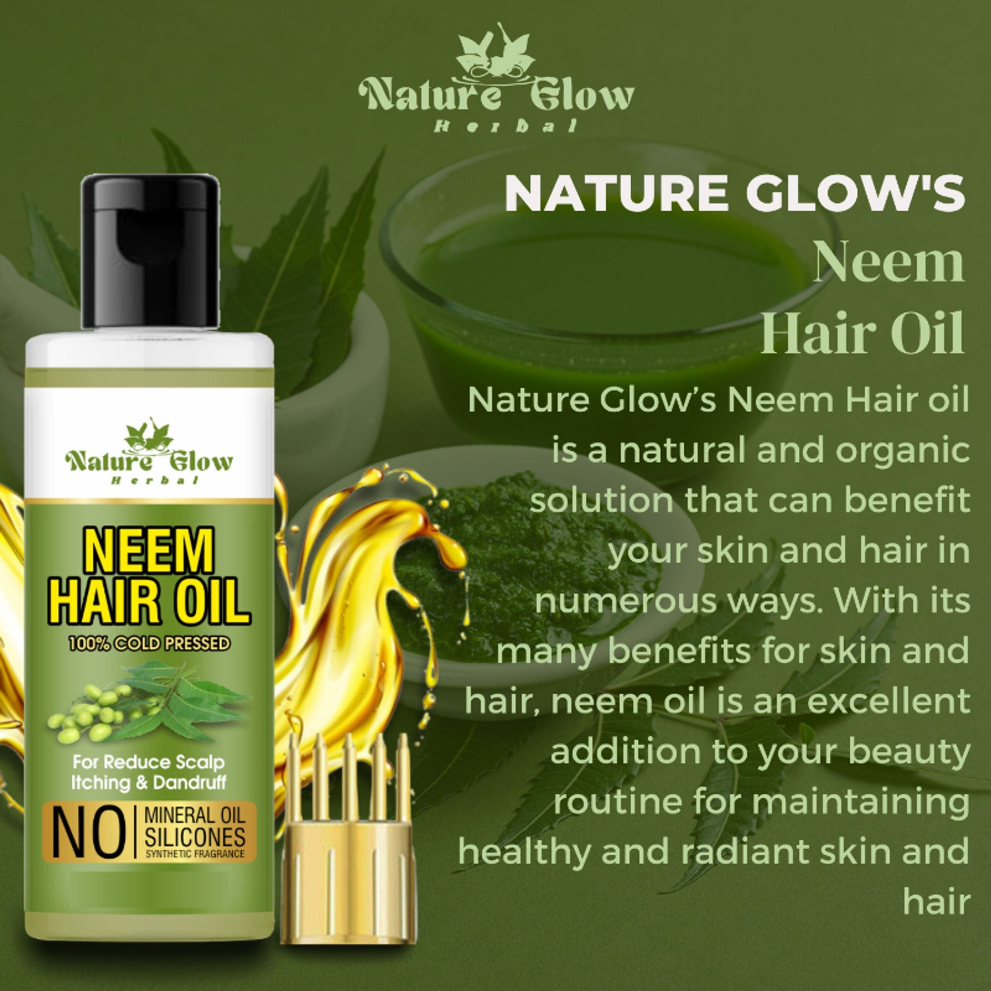 Nature Glow Herbal Neem & Castor Hair Oil Combo