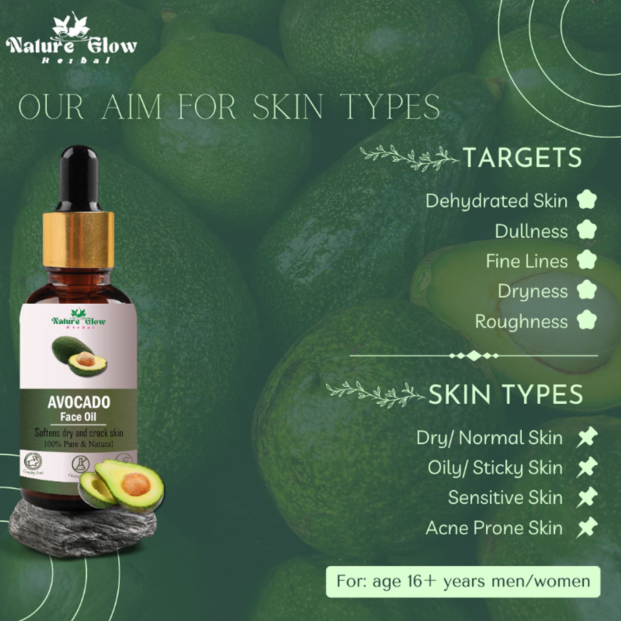 Nature Glow Herbal Bright Exploring With Nature'S Essence Avocado Facial Oil