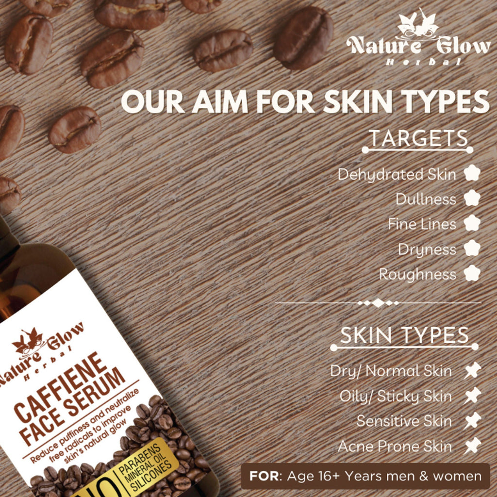 Nature Glow Herbal Caffeine Face Serum Hydrating Face Serum For Glowing Skin