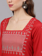 Aks Ethnic Motifs Printed Kurta With Palazzos & Dupatta