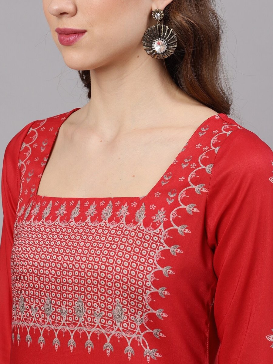 Aks Ethnic Motifs Printed Kurta With Palazzos & Dupatta