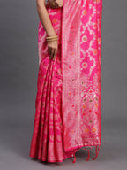 Shree Shyam Fashion Banarasi Silk Pink Saree - Distacart