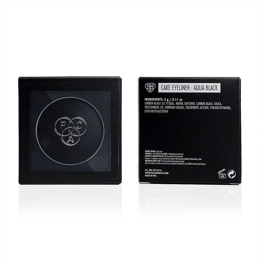 PAC Studio Cream Eyeliner Aqua Black - Richly Pigmented, Quick Drying, Matte Finish, Intense Black