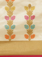 Saree Mall Beige & Pink Ethnic Motifs Print Saree - Distacart