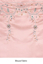 Pink Satin Silk Sequence Embroidered With Stone Work Festive Saree - Nimaya Denzy