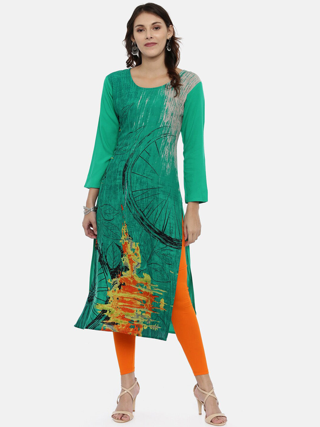 Souchii Women Green Printed Kurta - Distacart