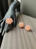 Inhanns Rangmani Crystal Duo – Adjustable Ring + Statement Earrings Set - Peach - Distacart