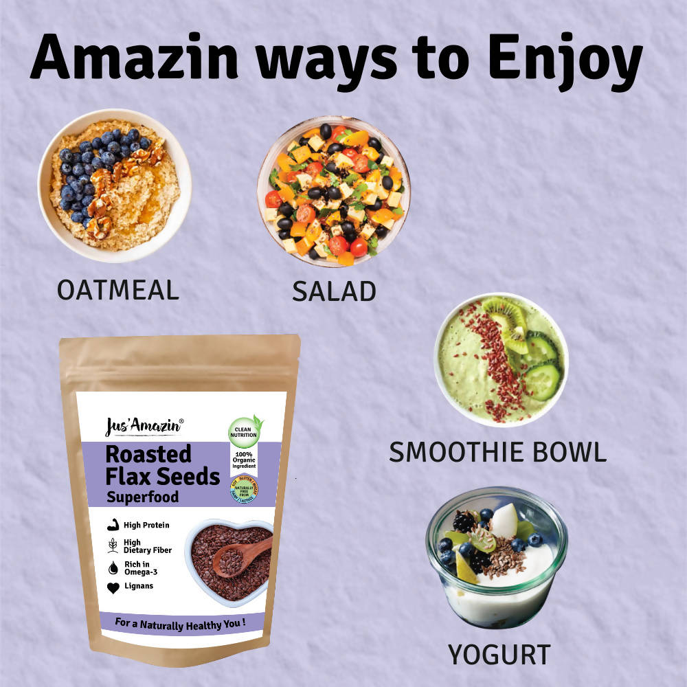 Jus Amazin Roasted Flax Seeds Superfood - Distacart