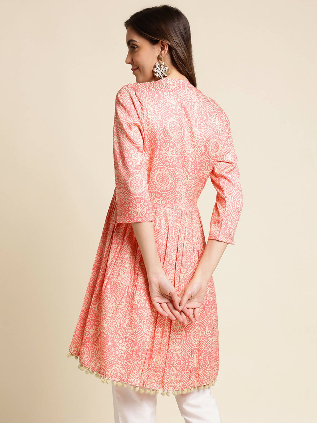 Peach Chiffon Paisley Printed Top - Himanshi